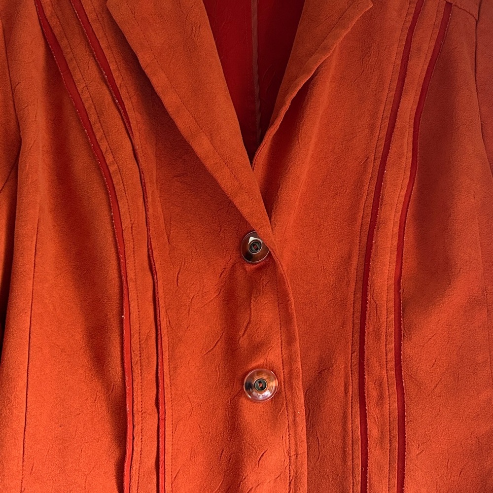 TWO Burnt orange ultra Suede Long Coat and blazer jacket. Two for one price. - Picture 6 of 12